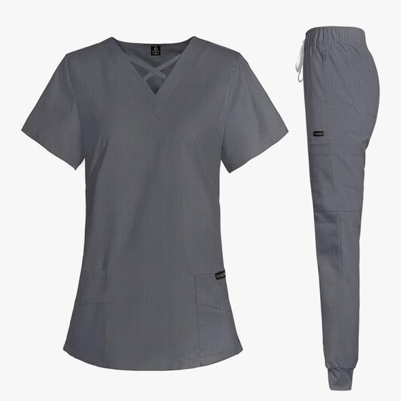 Gray Scrub Set - Picture 1 of 8